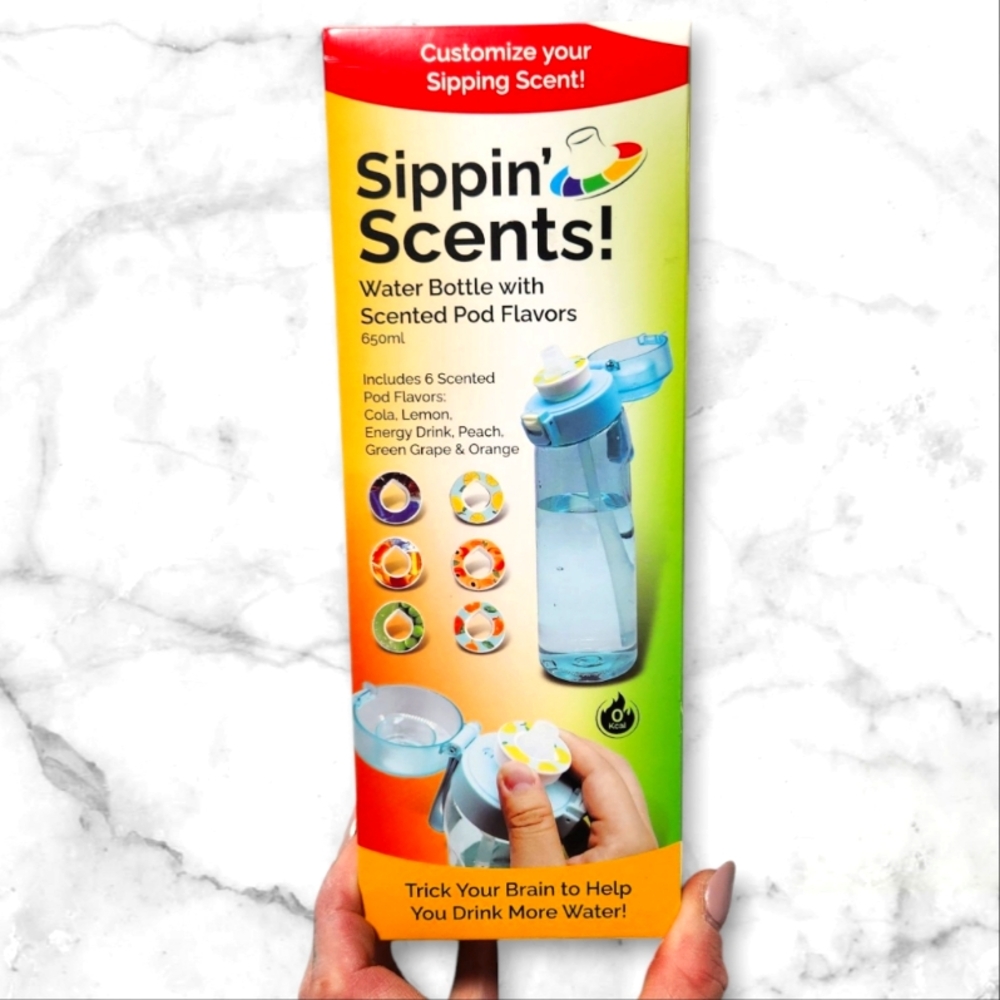 NEW IN BOX- Sippin' Scents Water Bottle with Scented Pods